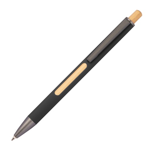 Stylo à bille en aluminium recyclé, fenêtre en bambou incluse Stylo à bille en aluminium recyclé, fenêtre en bambou incluse