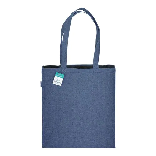 280g/m2 recycled cotton shopping bag, long handles and gussets