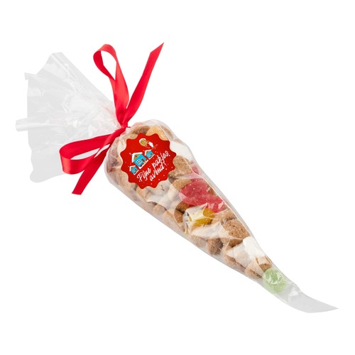 Cone bag filled with candy