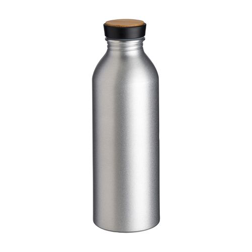 Gourde en aluminium avec bouchon avec insert en bambou, 500 ml Gourde en aluminium avec bouchon avec insert en bambou, 500 ml