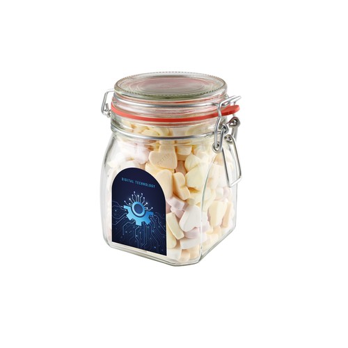Bocal Weck de 0,9 litre rempli de bonbons