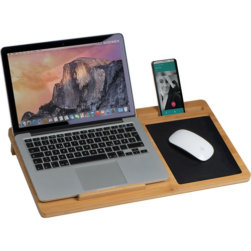 Laptop tray with mousepad and mobile phone holder
