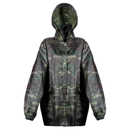 190T POLYESTER AND PVC CAMOUFLAGE RAIN PROOF JACKET 190T POLYESTER AND PVC CAMOUFLAGE RAIN PROOF JACKET
