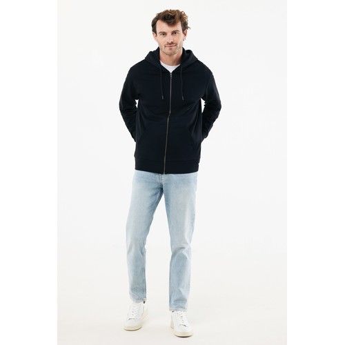 Felpa con cappuccio IQONIQ Abisko in cotone riciclato e zip