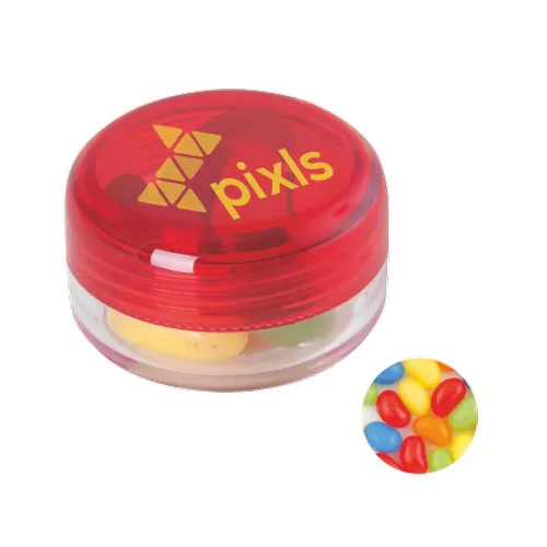 Kunststof rond potje met jelly beans