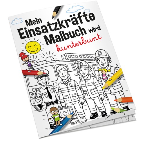 Colouring book / set A6 - Emergency services - Colouring book with individual front and back sides Colouring book / set A6 - Emergency services - Colouring book with individual front and back sides