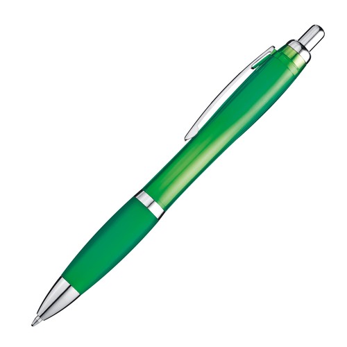 Transparent ball pen with rubber grip Transparent ball pen with rubber grip