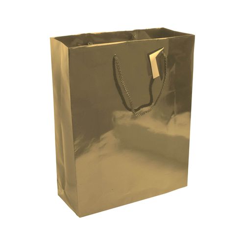 157 g/m2 laminated paper shopping bag with gusset and bottom reinforcement, string handles