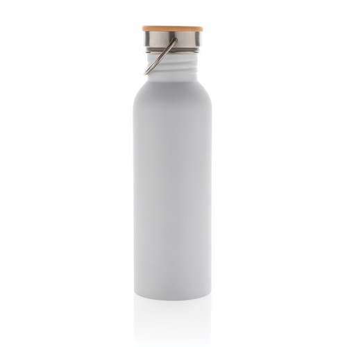 Bouteille en acier inoxydable avec couvercle en bambou