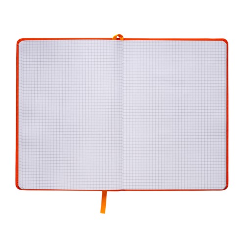 PU notebook with coloured elastic, squared sheets (80 pages), satin bookmark
