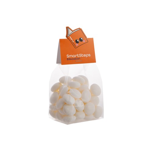 Block bag with header card in your own shape and 150 grams of candy