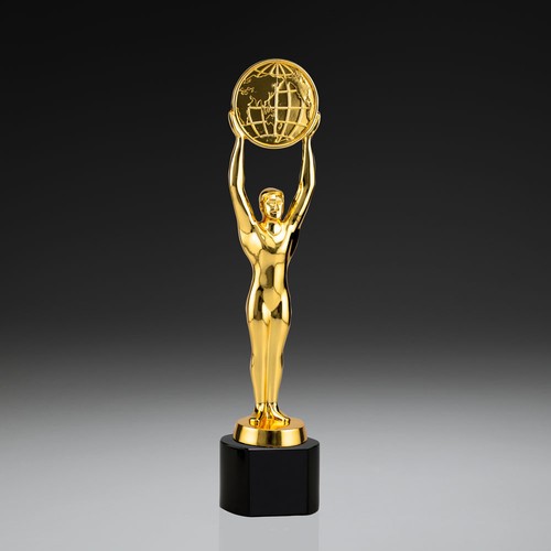 Champions Award with world symbol and glas base
