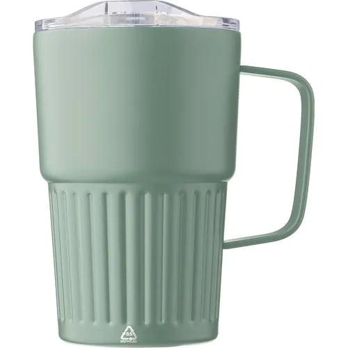 Recycled stainless steel double-walled travel mug (450 ml) Calo