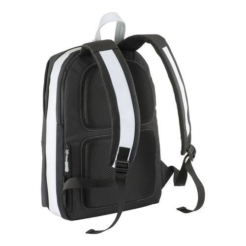Canvas laptop backpack with high visibility eco-leather inserts/bands Canvas laptop backpack with high visibility eco-leather inserts/bands