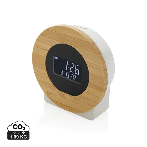 Utah RCS rplastic and bamboo LCD desk clock Utah RCS rplastic and bamboo LCD desk clock