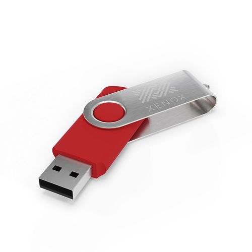 USB Stick Twister (Rouge, 16 Go 2.0, Pas de téléversement de données, Gravure recto, Gravure verso)