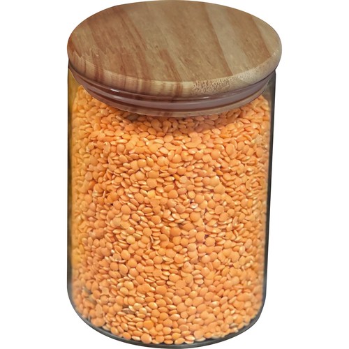 Borosilicate glass jar with pine wood lid, 700 ml