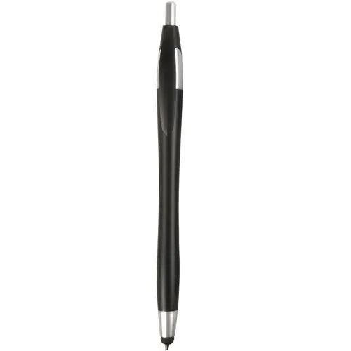 Plastic snap pen with touchscreen rubber tip Plastic snap pen with touchscreen rubber tip