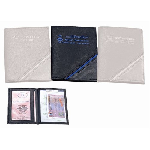 CreativDesign® Porte-cartes d'identité "CD" noir/bleu