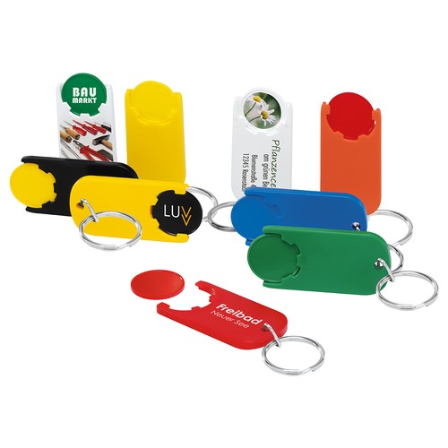 Chiphouder met winkelwagenmuntje 1€ "Alpha" Chiphouder met winkelwagenmuntje 1€ "Alpha"