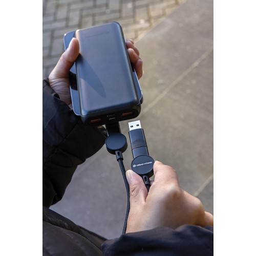 Câble Oakland 6-in-1 à charge 45W en plastique recyclé RCS Câble Oakland 6-in-1 à charge 45W en plastique recyclé RCS