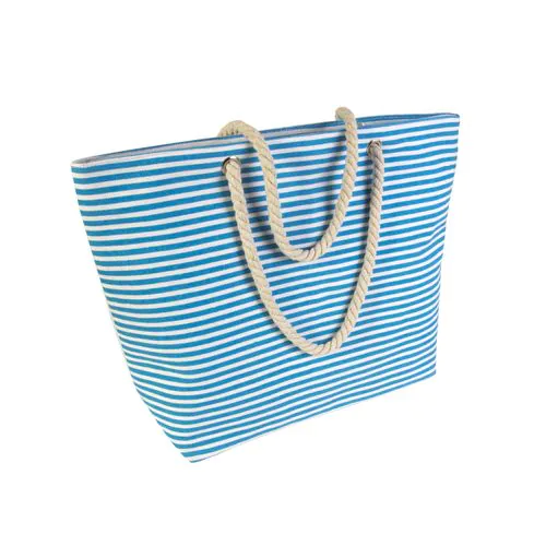 Sac de plage en polyester avec sufflet à la baseet fermeture eclaire Sac de plage en polyester avec sufflet à la baseet fermeture eclaire