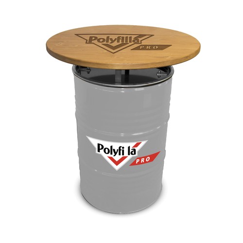 Barrel Table RAL Colour with Pinewood Table Top Barrel Table RAL Colour with Pinewood Table Top