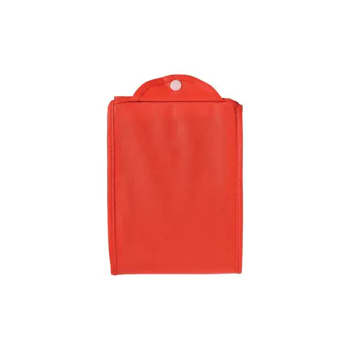 Stitched 80 g/m2 non-woven fabric foldable shopping bag with gusset and short handles
