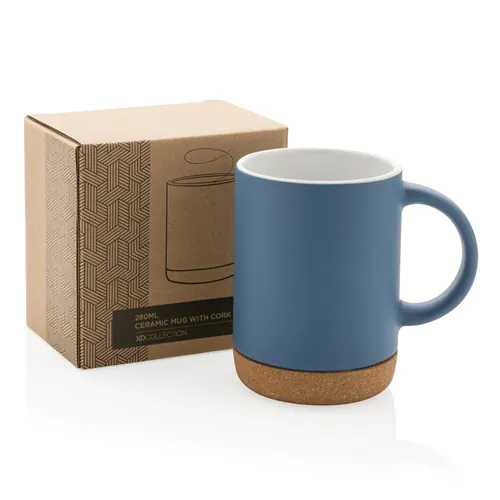 Taza de cerámica con base de corcho 280ml. Taza de cerámica con base de corcho 280ml.
