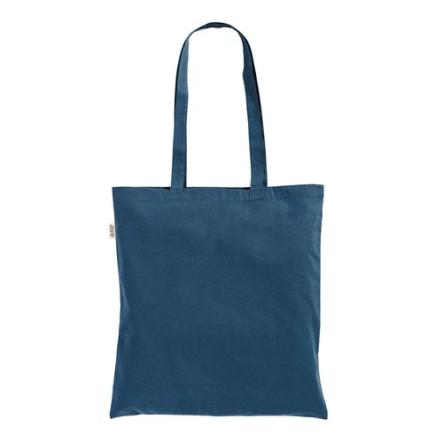 Plain-coloured shopper bag in 140 g/m2 recycled cotton. GRS certified