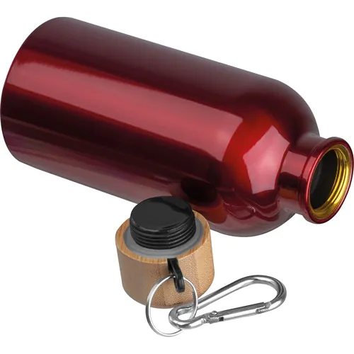 Stainless steel drinking bottle with carabiner, 400ml