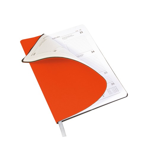 Weekly planner 2026 with soft cover in heat-reactive PU