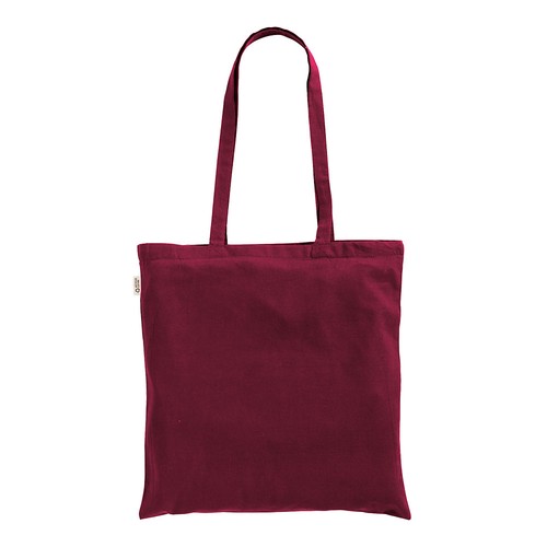 Plain-coloured shopper bag in 140 g/m2 recycled cotton. GRS certified