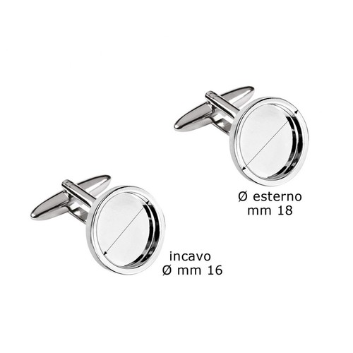 ROUND CUFFLINKS RECESSED 16 mm