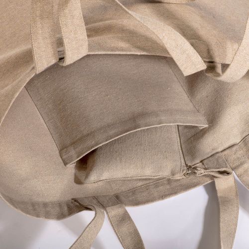 280 g/m2 recycled cotton shopper with gusset at base, double handles and inside pocket 280 g/m2 recycled cotton shopper with gusset at base, double handles and inside pocket