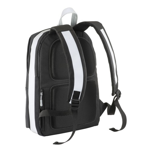 Canvas laptop backpack with high visibility eco-leather inserts/bands Canvas laptop backpack with high visibility eco-leather inserts/bands