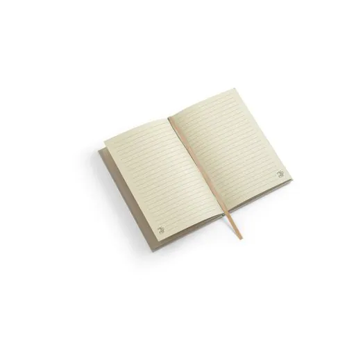 DICKINSON. Cahier A5 à couverture rigide en papier de canne à sucre (80 % canne à sucre) avec pages lignées DICKINSON. Cahier A5 à couverture rigide en papier de canne à sucre (80 % canne à sucre) avec pages lignées