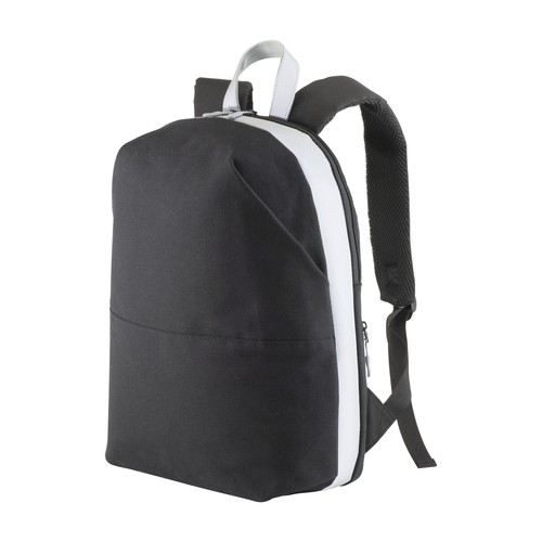 Canvas laptop backpack with high visibility eco-leather inserts/bands Canvas laptop backpack with high visibility eco-leather inserts/bands