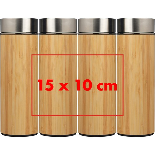 Bottiglia in acciaio inossidabile con infusore in bamboo RAMON Bottiglia in acciaio inossidabile con infusore in bamboo RAMON