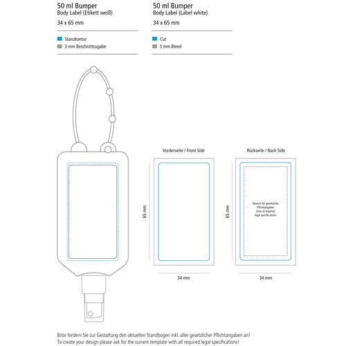 Spray Repellente per Insetti (sensibile), 50 ml Bumper blu, Body Label