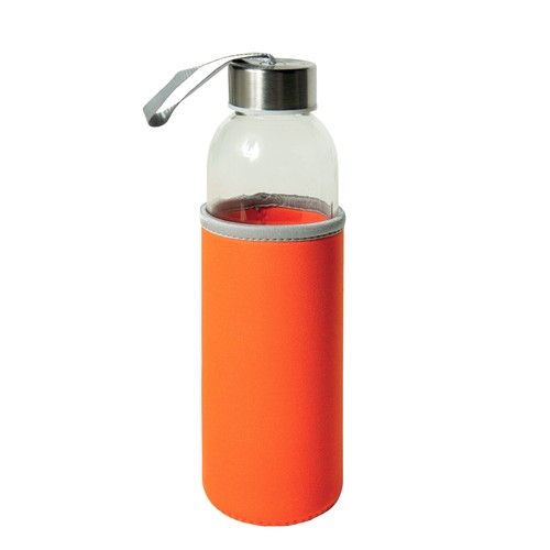 Botella de vidrio con tapa de acero inoxidable, 500 ml Botella de vidrio con tapa de acero inoxidable, 500 ml