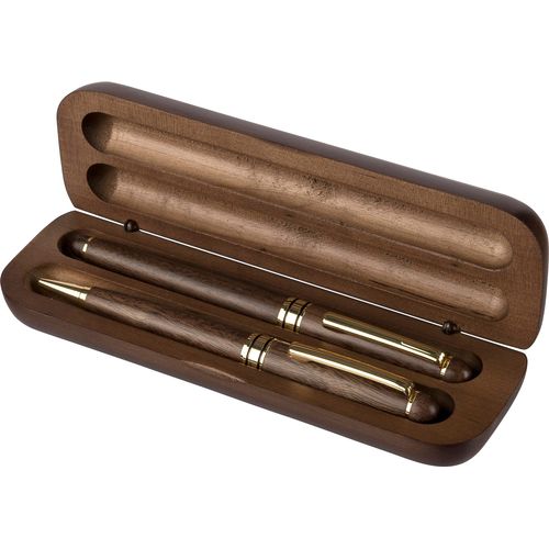 Coffret de stylos en bois de noyer Adelina