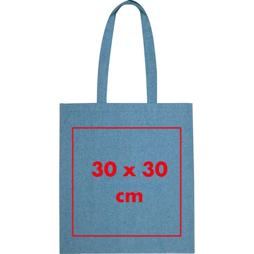 Borsa in cotone riciclato con manici lunghi Borsa in cotone riciclato con manici lunghi
