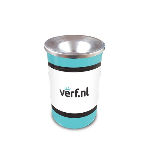 Barrel Bin Small Full Colour with Flame Retardant Lid | 60 Liter Bin