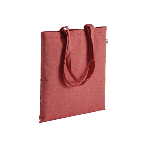 Shopper en coton recyclé 190 g/m2, anses longues, 38 X 42 cm Shopper en coton recyclé 190 g/m2, anses longues, 38 X 42 cm