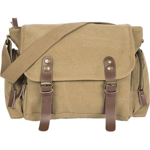 SAC BANDOULIÈRE VINTAGE EN POLYCOTON CANVAS (80% COTON - 20% POLYESTER) ET CUIR SAC BANDOULIÈRE VINTAGE EN POLYCOTON CANVAS (80% COTON - 20% POLYESTER) ET CUIR