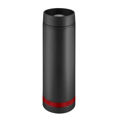 Metmaxx® mug thermo "Crema" 360° noir/anneau rouge