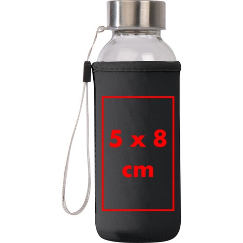 Drinkfles van glas met neopreen hoesje