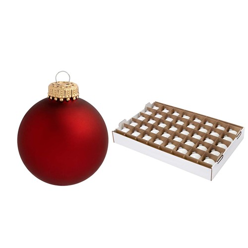 Boule de Noël 8 cm avec tampographie 4-5 couleurs (recto) - sur plateau - couronne dorée - MADE IN GERMANY