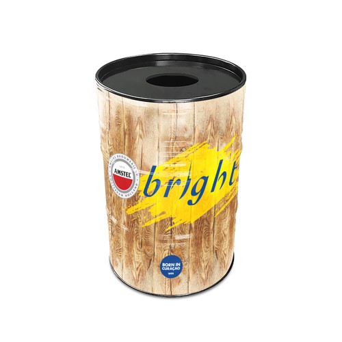 Barrel Bin Big Full Colour with Lid with Hole | 200 Liter Bin